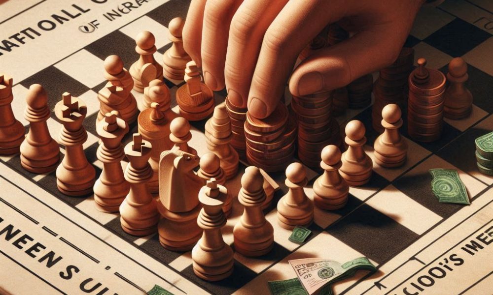 On a chessboard, the firm hand of the National Congress, acting as a wall, blocks the advance of the