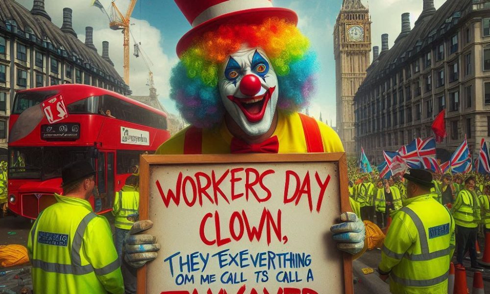 Worker's Day clown, they took everything from me and call me a taxpayer (2)